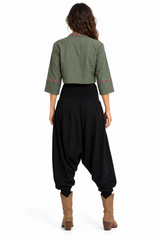 Wrap Sherwal - Black Harem Pants