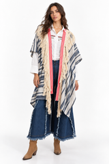 SINA 26 - Striped Shawl with Tassel