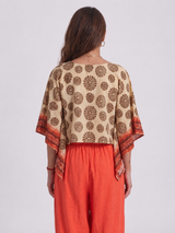 Oriental Top – Floral Print Blouse – Multicolor