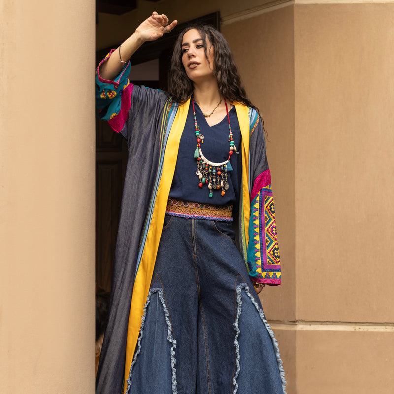 Sofiya kaftan in Denim color