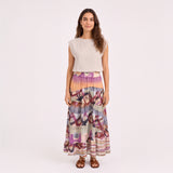 MIXIE SKIRT – Abstract Print Maxi Skirt – Multicolor