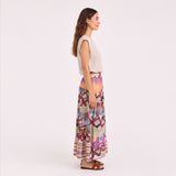 MIXIE SKIRT – Abstract Print Maxi Skirt – Multicolor