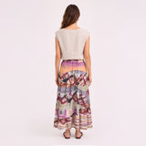 MIXIE SKIRT – Abstract Print Maxi Skirt – Multicolor