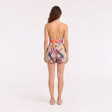 AQUA TOP – Abstract Print Halter Top – Multicolor