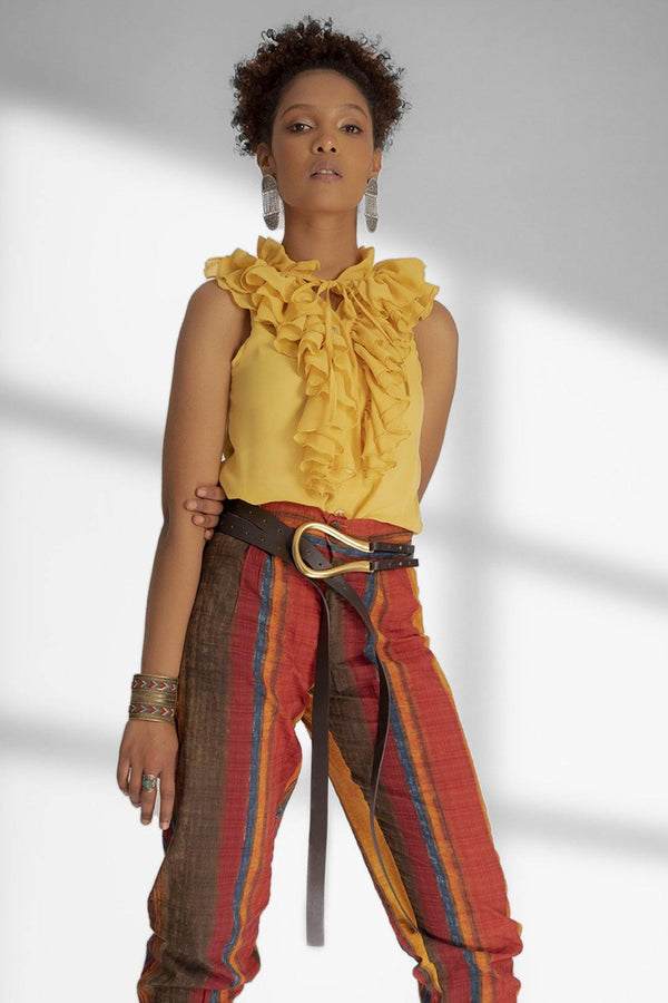 Bedo yellow top chic designer fashion Cairo