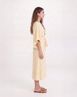 SAMARTAN DRESS – Solid Midi Dress – Yellow